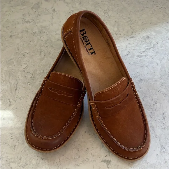 Born Nerina women’s suede penny loafer Brown Size 9 - Picture 1 of 12